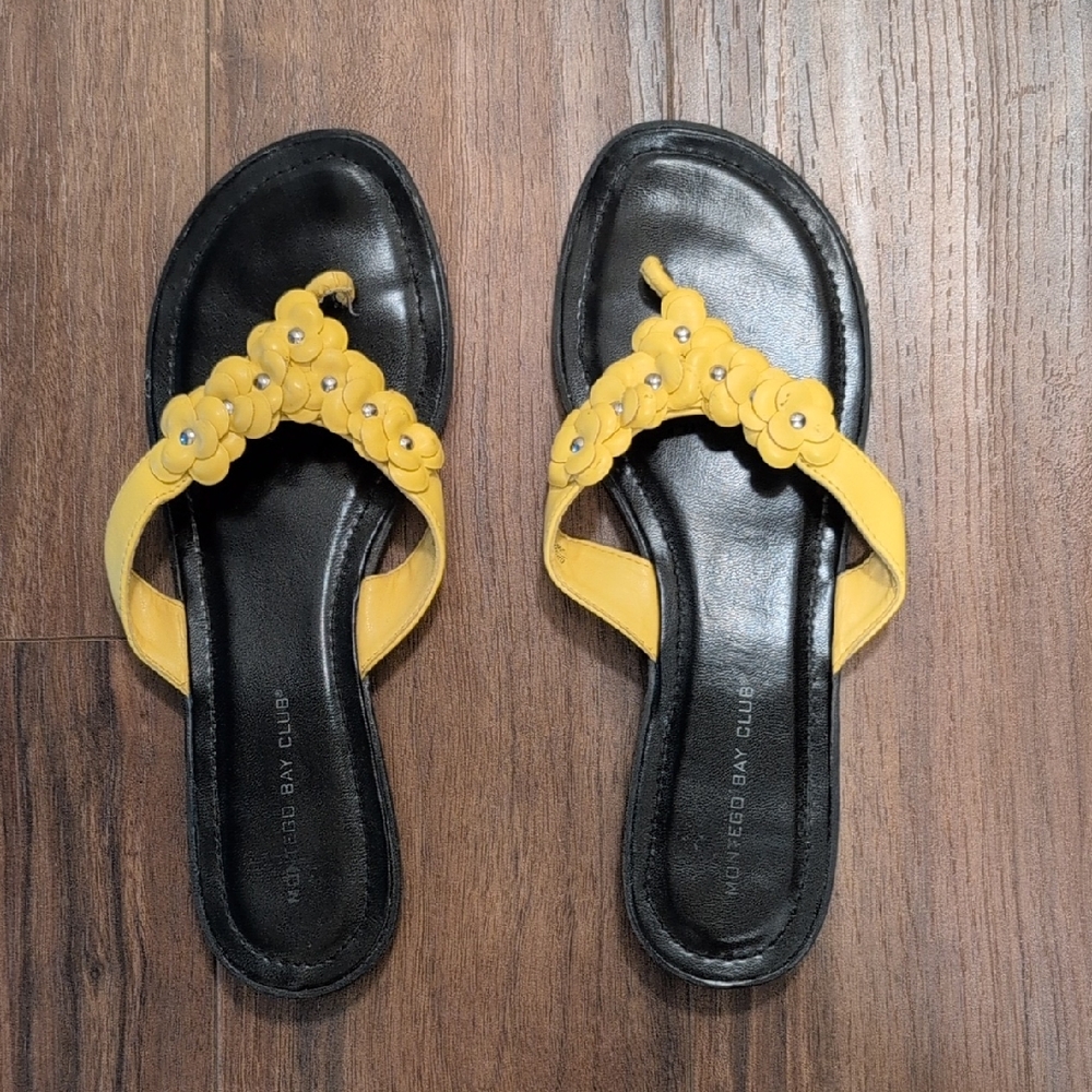 Yellow Floral Women's Summer Sandals Montego Bay Club